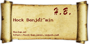 Hock Benjámin névjegykártya